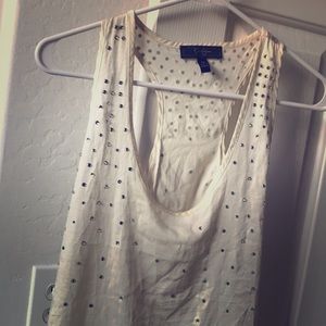 Jessica Simpson razor back ivory diamond tank top